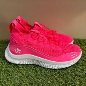 Under Armour Curry 8 "Team Pink" White Basketball Shoes 3024785-606 Mens NEW